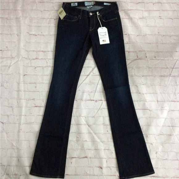 Lucky Brand Lolita Boot Dark Wash Denim Blue Jeans - Size 00 24/34 Long - Picture 1 of 11